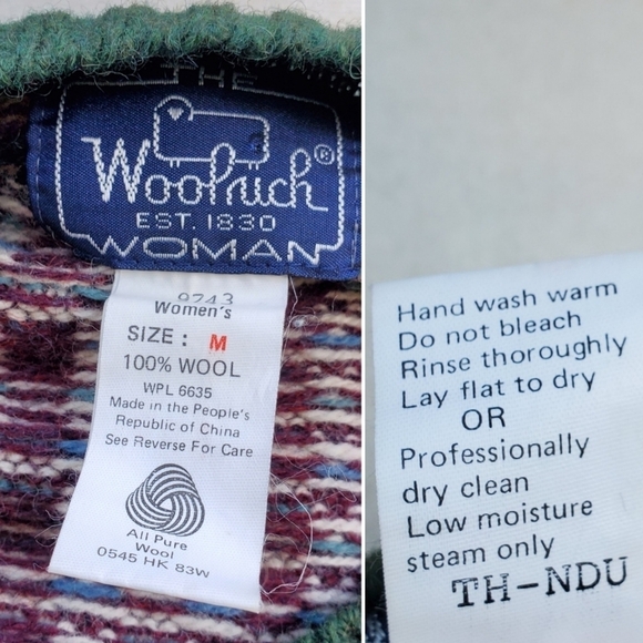 Vintage 90s y2k Woolrich Fair Isle lcelandic Ski Apres Pullover Wool Sweater Md - Picture 4 of 5